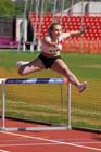Lucy Turner (Gateshead Harriers) winning the under-17s 80 metres hurdles.